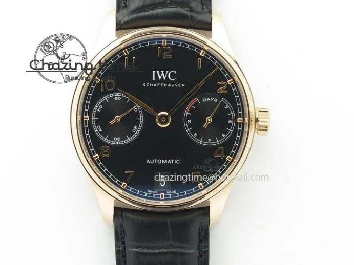 MIROTIME 0320 Portuguese Chrono SS ZF 1:1 Best Edition Gray Dial SS On Black Leather Strap A ZipUp 7215